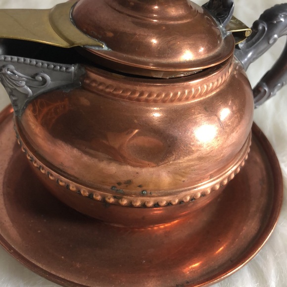 Rochester vintage copper and pewter tea kettle - Picture 5 of 5